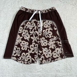 Basix Men’s Floral Surf Board Swimming Trunks Shorts